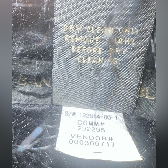 Banana Republic Black Wool Coat Removable Angora Fur Collar Medium Like New - Picture 8 of 12